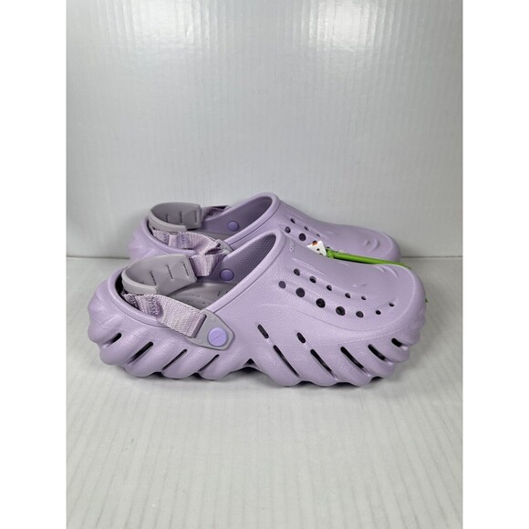 Size 9 Womens Crocs Echo Clogs Lavender Purple 207937-530 Slip On NEW - Picture 1 of 7